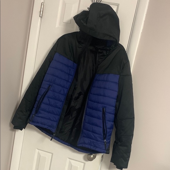 Swiss Tech Other - Swiss Tech Black and Blue Hooded Winter Coat/Jacket